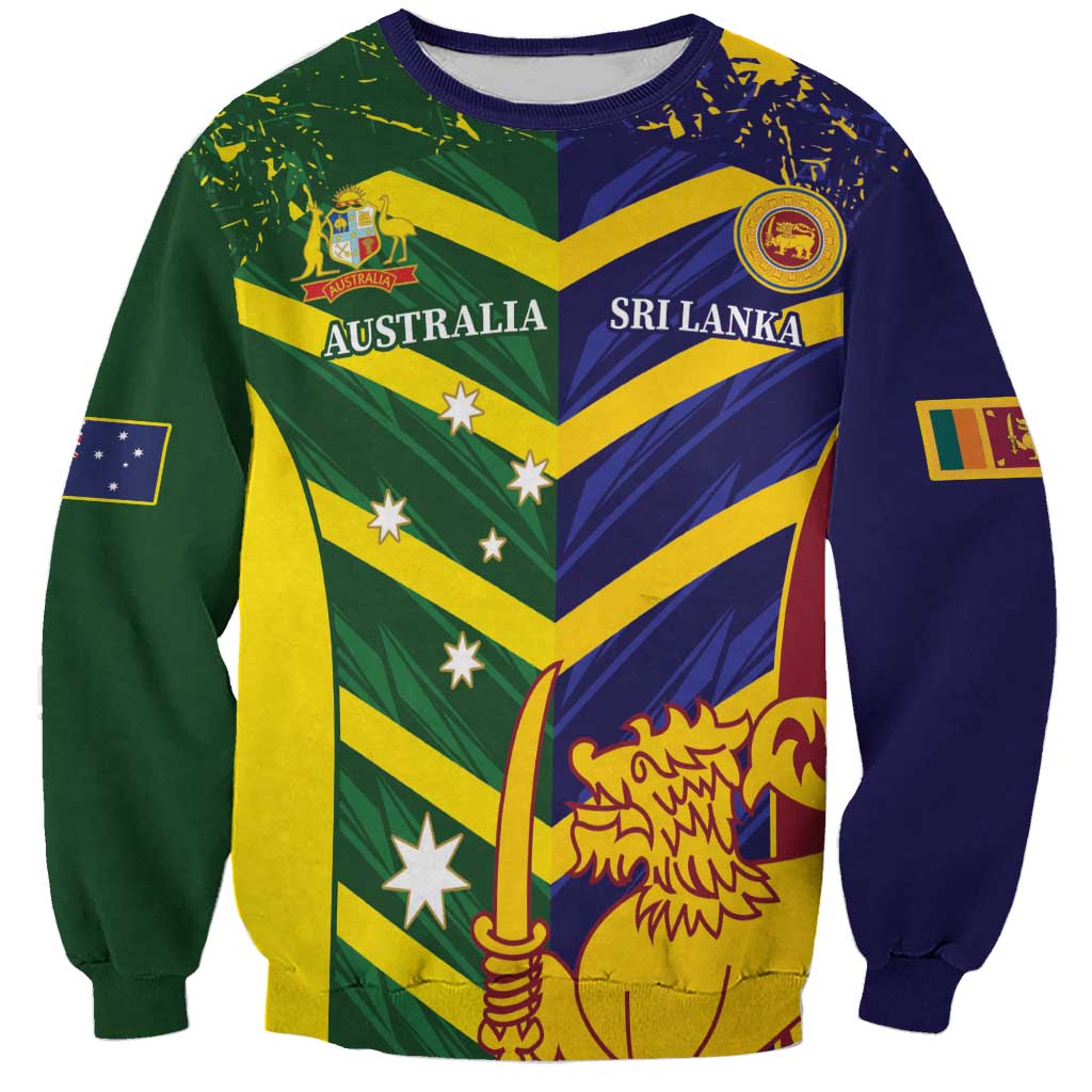 Custom Sri Lanka And Australia Cricket Sweatshirt 2025 The Lions Baggy Greens Together