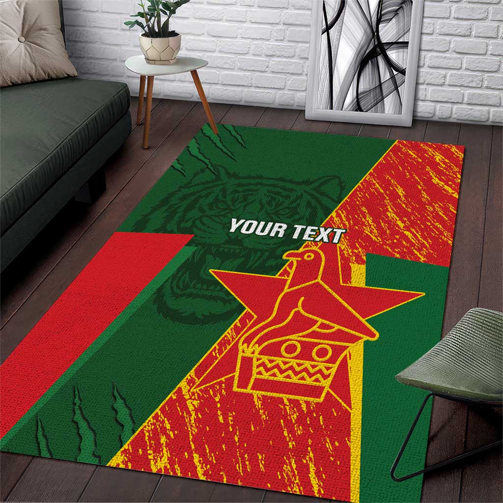 Custom Bangladesh And Zimbabwe Cricket Area Rug 2025 Tigers Chevrons Together