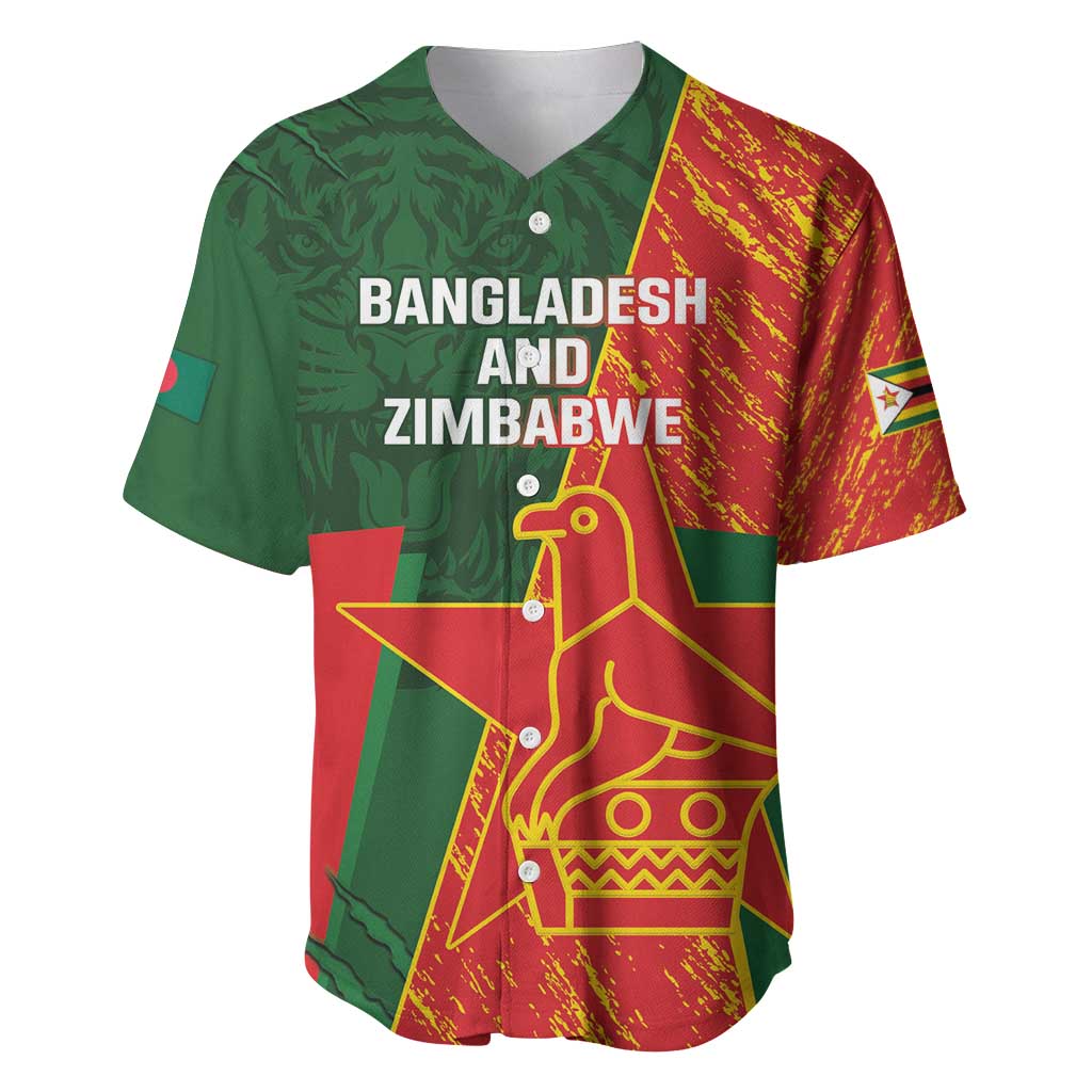 Custom Bangladesh And Zimbabwe Cricket Baseball Jersey 2025 Tigers Chevrons Together - Wonder Print Shop