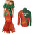 Custom Bangladesh And Zimbabwe Cricket Couples Matching Mermaid Dress and Long Sleeve Button Shirt 2025 Tigers Chevrons Together