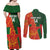 Custom Bangladesh And Zimbabwe Cricket Couples Matching Off Shoulder Maxi Dress and Long Sleeve Button Shirt 2025 Tigers Chevrons Together - Wonder Print Shop