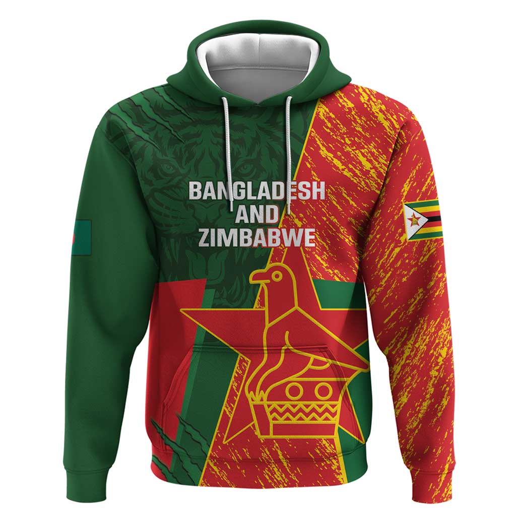 Custom Bangladesh And Zimbabwe Cricket Hoodie 2025 Tigers Chevrons Together