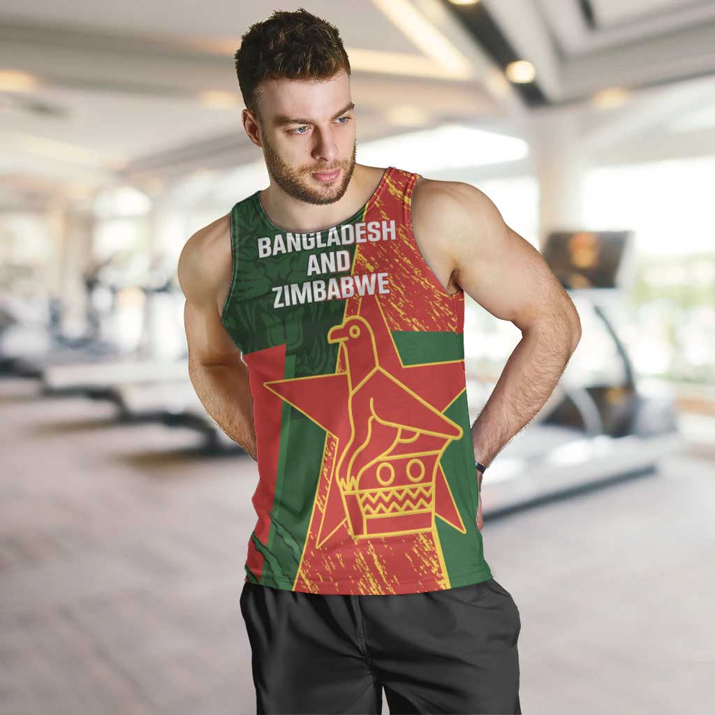 Custom Bangladesh And Zimbabwe Cricket Men Tank Top 2025 Tigers Chevrons Together - Wonder Print Shop