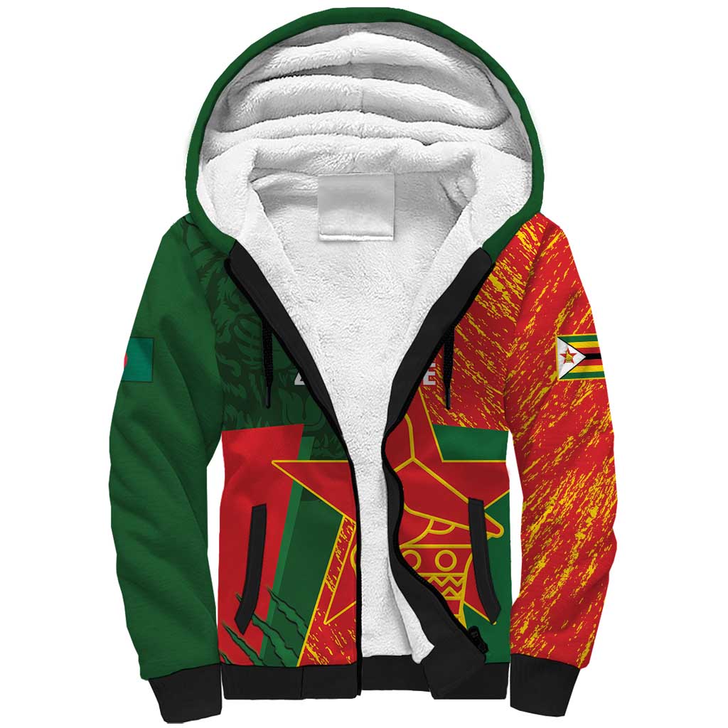 Custom Bangladesh And Zimbabwe Cricket Sherpa Hoodie 2025 Tigers Chevrons Together