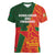 Custom Bangladesh And Zimbabwe Cricket Women V-Neck T-Shirt 2025 Tigers Chevrons Together