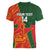 Custom Bangladesh And Zimbabwe Cricket Women V-Neck T-Shirt 2025 Tigers Chevrons Together