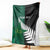 Custom New Zealand And Pakistan Cricket Blanket 2025 Black Cap Shaheens Together