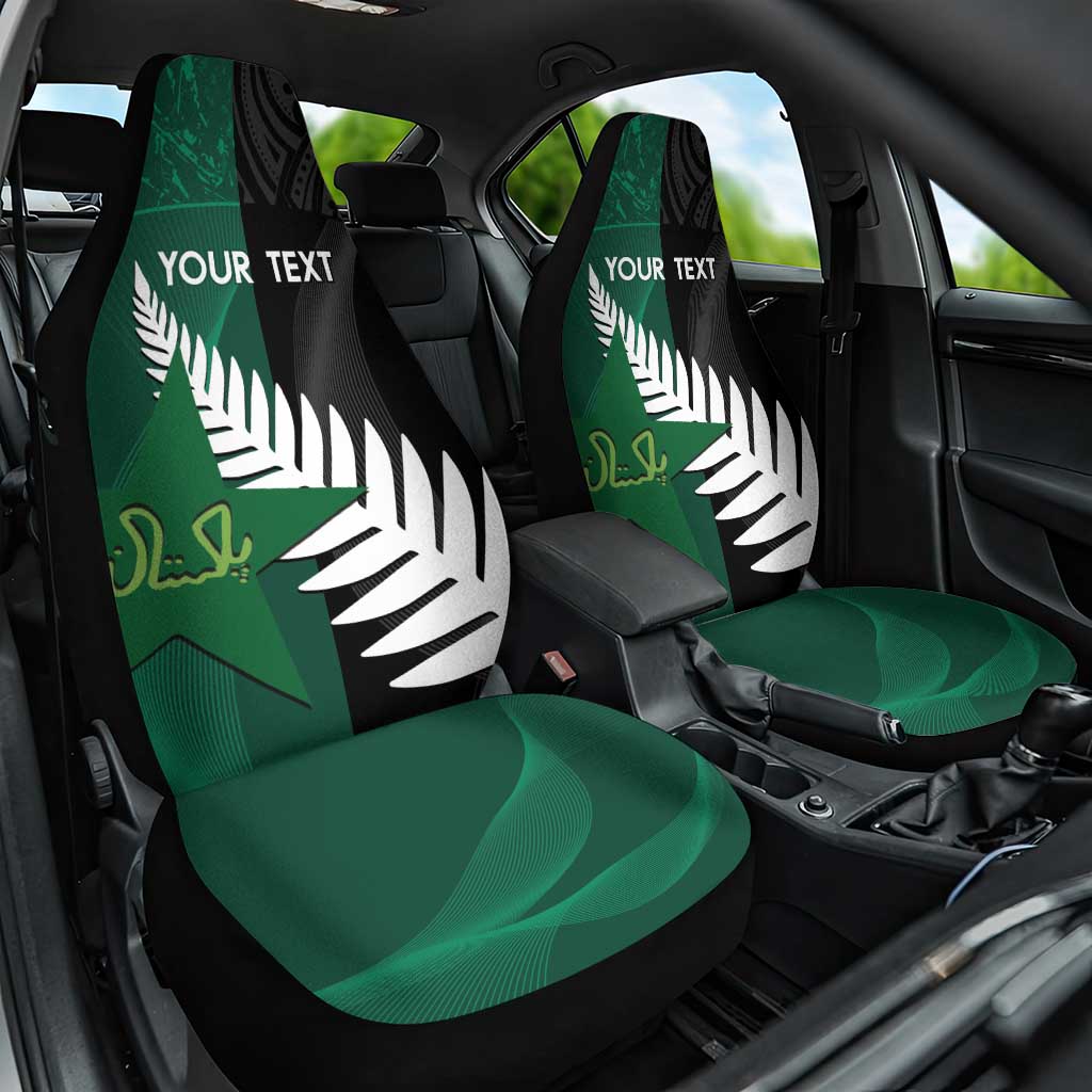 Custom New Zealand And Pakistan Cricket Car Seat Cover 2025 Black Cap Shaheens Together - Wonder Print Shop