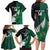 Custom New Zealand And Pakistan Cricket Family Matching Long Sleeve Bodycon Dress and Hawaiian Shirt 2025 Black Cap Shaheens Together - Wonder Print Shop