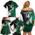 Custom New Zealand And Pakistan Cricket Family Matching Off Shoulder Short Dress and Hawaiian Shirt 2025 Black Cap Shaheens Together - Wonder Print Shop