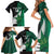 Custom New Zealand And Pakistan Cricket Family Matching Short Sleeve Bodycon Dress and Hawaiian Shirt 2025 Black Cap Shaheens Together - Wonder Print Shop