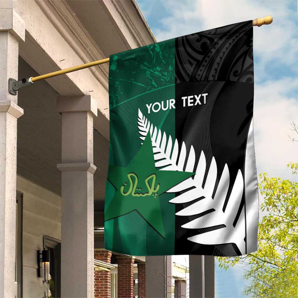 Custom New Zealand And Pakistan Cricket Garden Flag 2025 Black Cap Shaheens Together - Wonder Print Shop