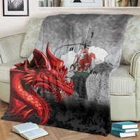 Wales Cardiff Capital Blanket Welsh Red Dragon Castell Caerdydd - Wonder Print Shop