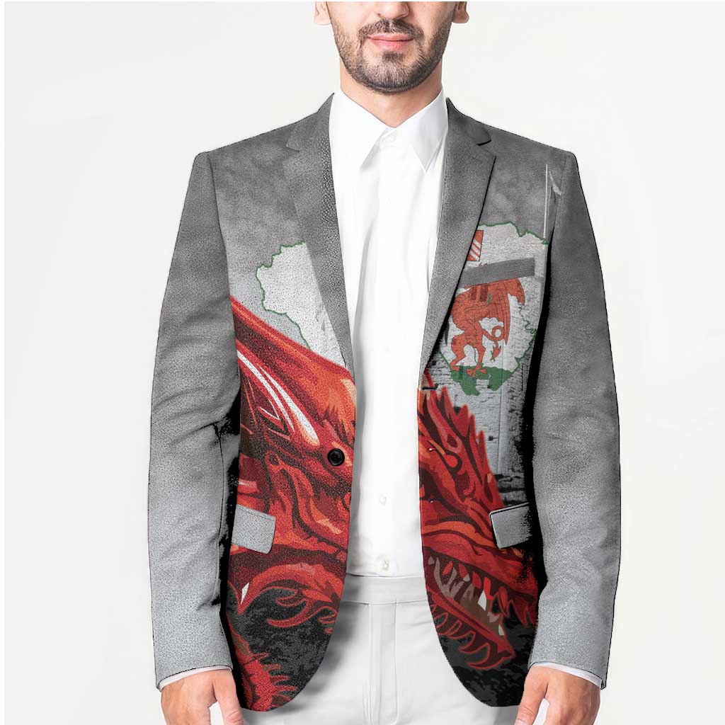 Wales Cardiff Capital Blazer Welsh Red Dragon Castell Caerdydd - Wonder Print Shop