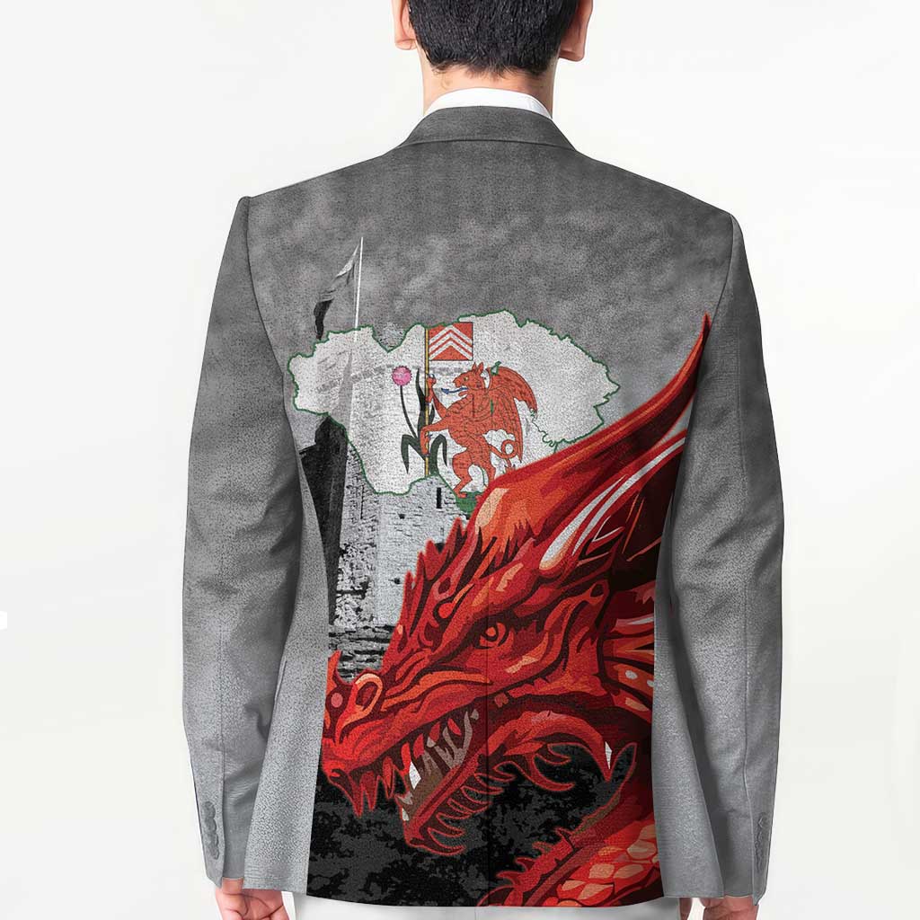 Wales Cardiff Capital Blazer Welsh Red Dragon Castell Caerdydd - Wonder Print Shop