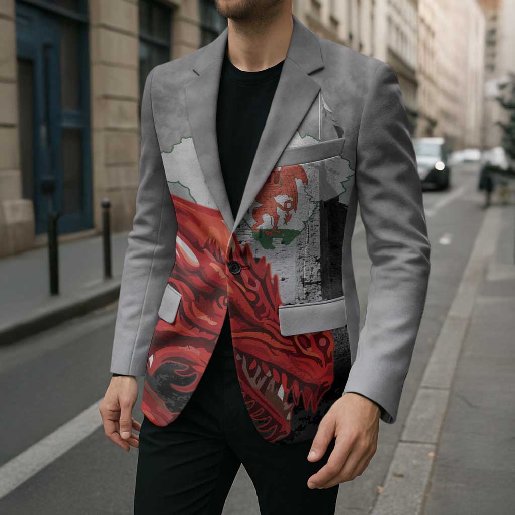Wales Cardiff Capital Blazer Welsh Red Dragon Castell Caerdydd - Wonder Print Shop