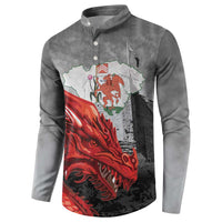 Wales Cardiff Capital Button Sweatshirt Welsh Red Dragon Castell Caerdydd - Wonder Print Shop