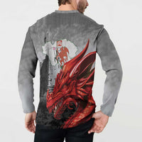 Wales Cardiff Capital Button Sweatshirt Welsh Red Dragon Castell Caerdydd - Wonder Print Shop