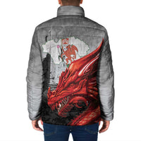 Wales Cardiff Capital Padded Jacket Welsh Red Dragon Castell Caerdydd - Wonder Print Shop