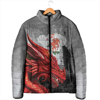 Wales Cardiff Capital Padded Jacket Welsh Red Dragon Castell Caerdydd - Wonder Print Shop