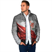 Wales Cardiff Capital Padded Jacket Welsh Red Dragon Castell Caerdydd - Wonder Print Shop