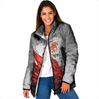 Wales Cardiff Capital Padded Jacket Welsh Red Dragon Castell Caerdydd - Wonder Print Shop