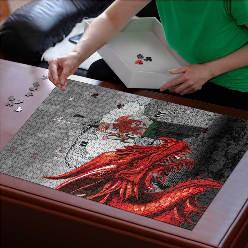Wales Cardiff Capital Puzzle Welsh Red Dragon Castell Caerdydd - Wonder Print Shop
