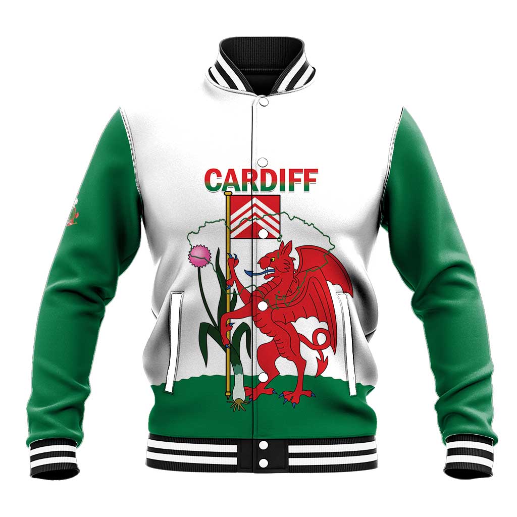 Personalised Wales Cardiff Capital Baseball Jacket Welsh Dragon Glamorgan Flag Style - Wonder Print Shop