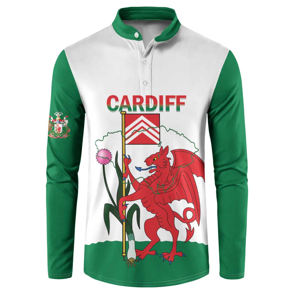Personalised Wales Cardiff Capital Button Sweatshirt Welsh Dragon Glamorgan Flag Style - Wonder Print Shop