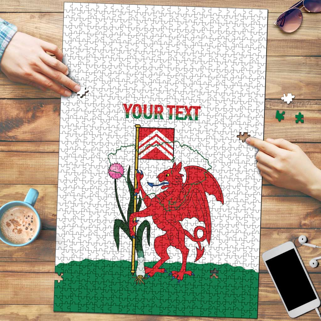 Personalised Wales Cardiff Capital Puzzle Welsh Dragon Glamorgan Flag Style - Wonder Print Shop