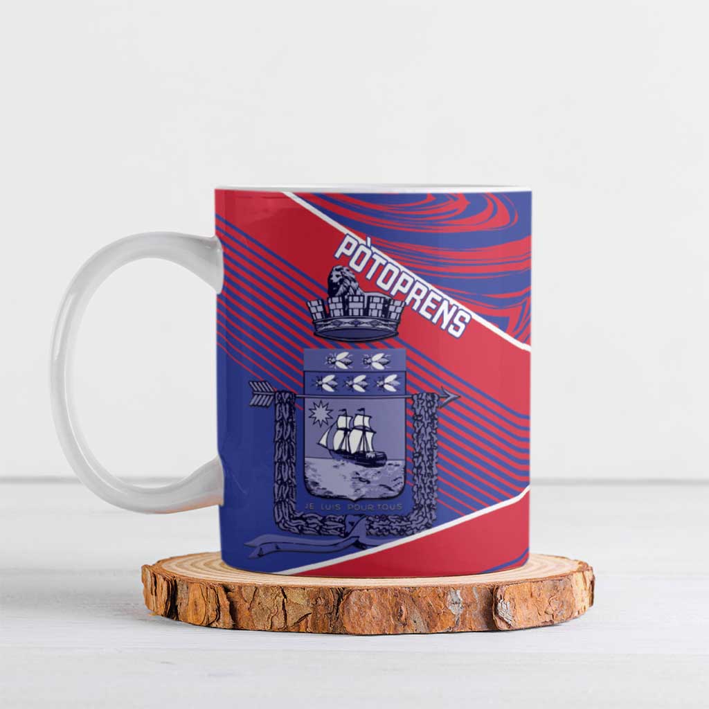 Port-au-Prince Afro-Haitians Ceramic Mug Ayiti Map Pòtoprens Flag Color - Wonder Print Shop