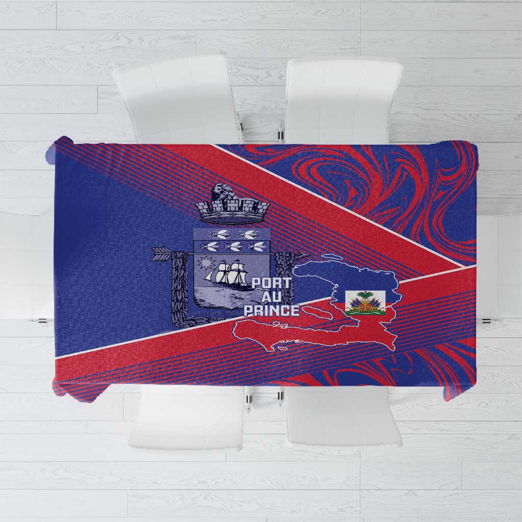 Port-au-Prince Afro-Haitians Tablecloth Ayiti Map Pòtoprens Flag Color - Wonder Print Shop