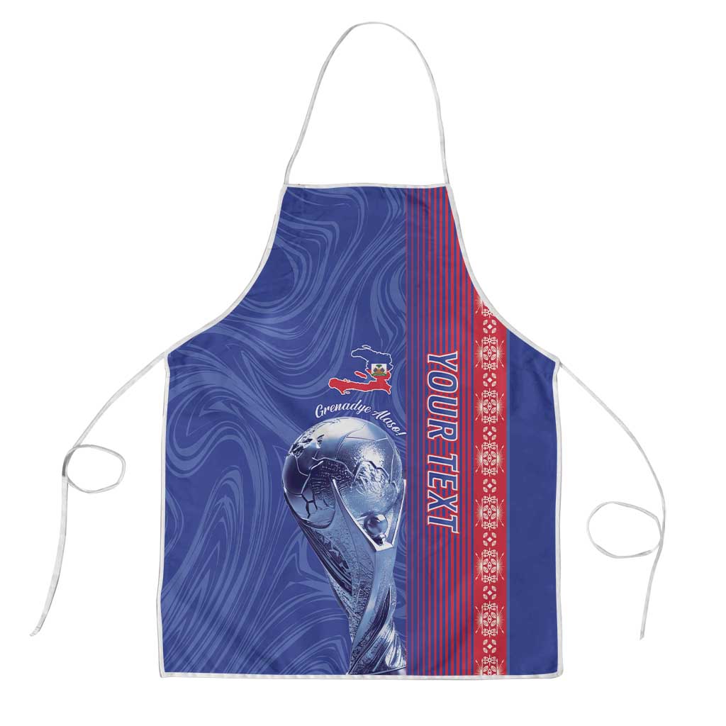 Custom Afro-Haiti Football Apron 2026 Grenadye Alaso Blue Version - Wonder Print Shop