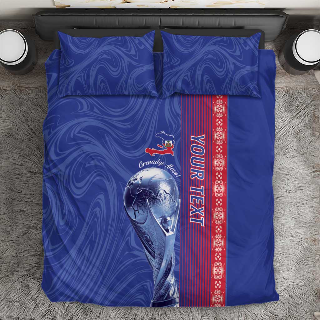 Custom Afro-Haiti Football Bedding Set 2026 Grenadye Alaso Blue Version - Wonder Print Shop