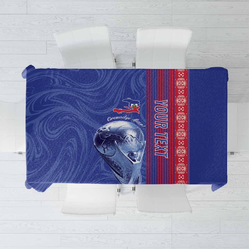 Custom Afro-Haiti Football Tablecloth 2026 Grenadye Alaso Blue Version - Wonder Print Shop