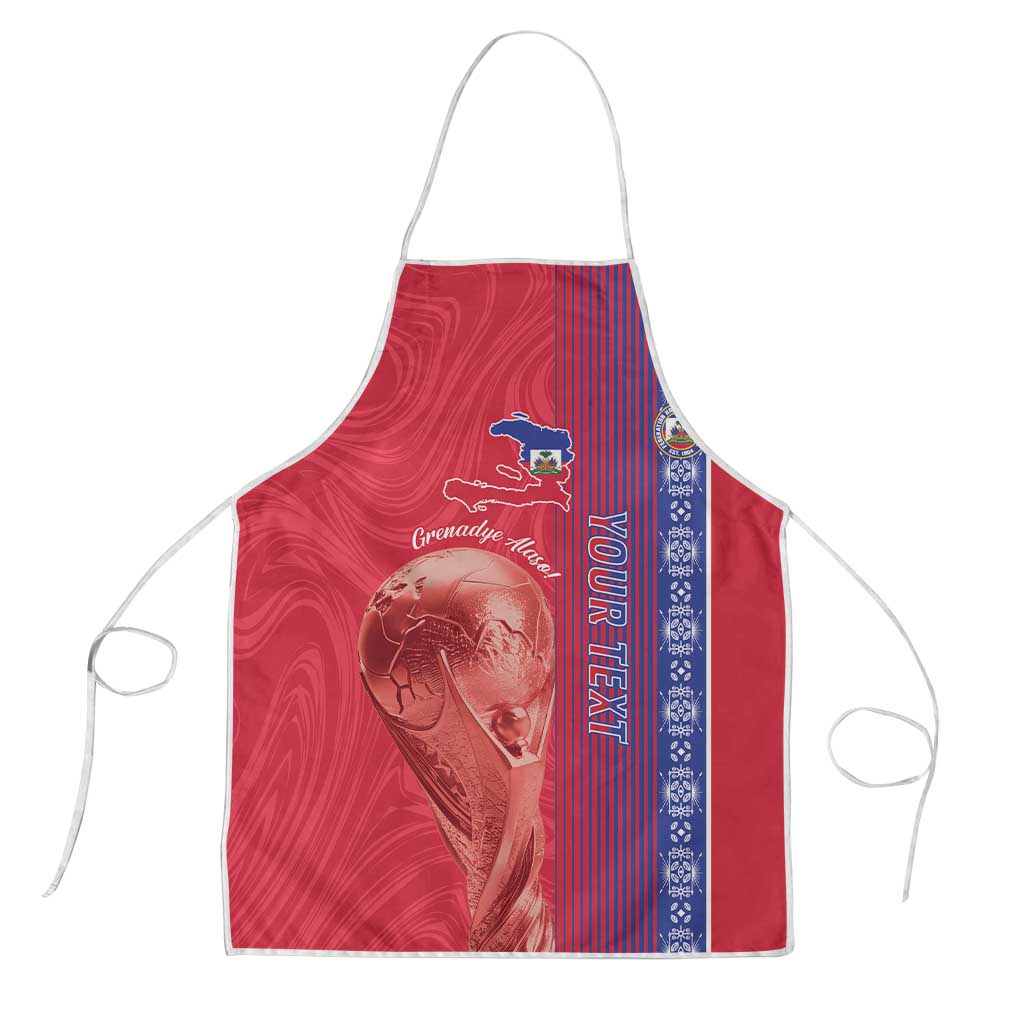 Custom Afro-Haiti Football Apron 2026 Grenadye Alaso Red Version - Wonder Print Shop