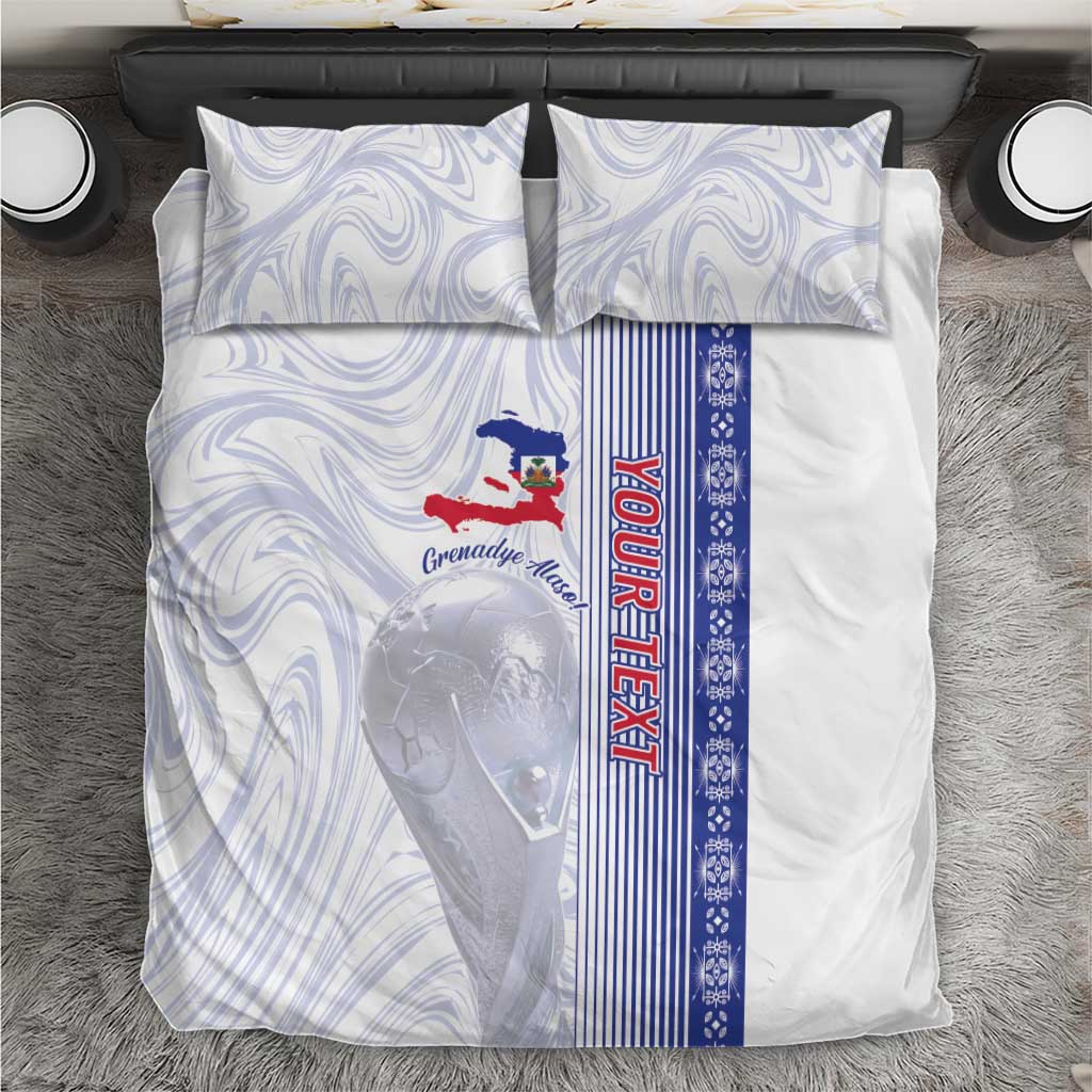 Custom Afro-Haiti Football Bedding Set 2026 Grenadye Alaso White Version - Wonder Print Shop