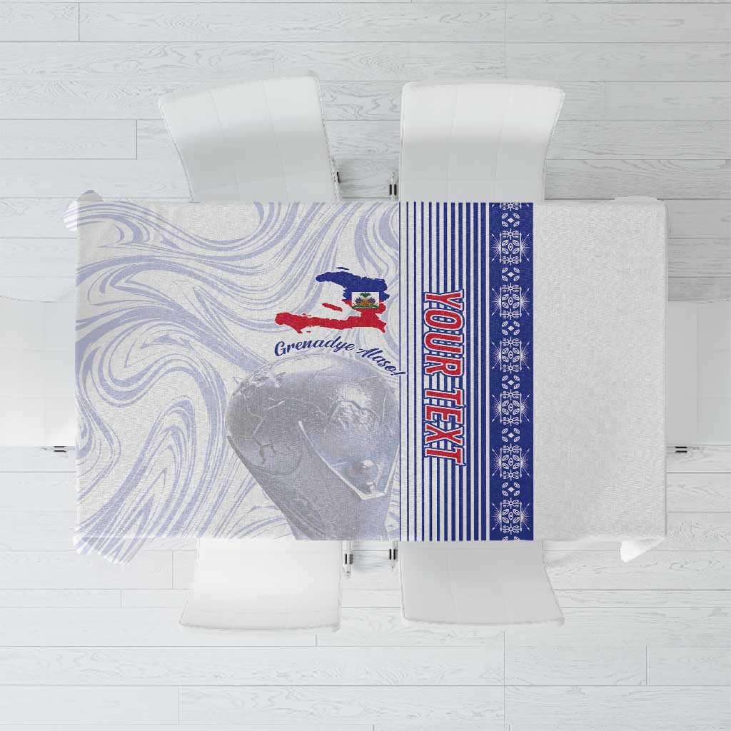 Custom Afro-Haiti Football Tablecloth 2026 Grenadye Alaso White Version - Wonder Print Shop