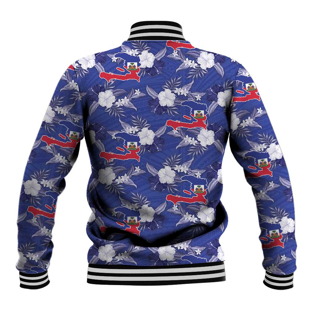Afro-Haitians Baseball Jacket Ayiti Map and Rose Kayenn Tropical Style - Wonder Print Shop