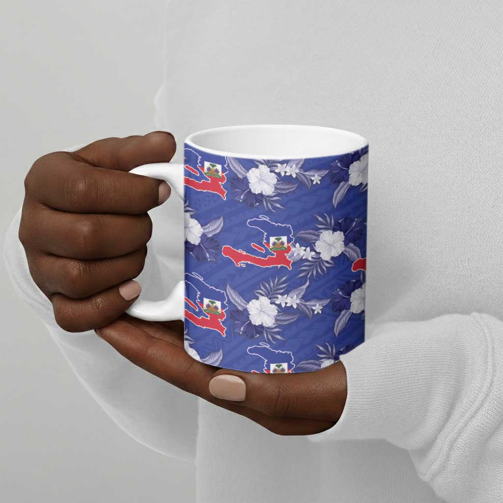 Afro-Haitians Ceramic Mug Ayiti Map and Rose Kayenn Tropical Style - Wonder Print Shop