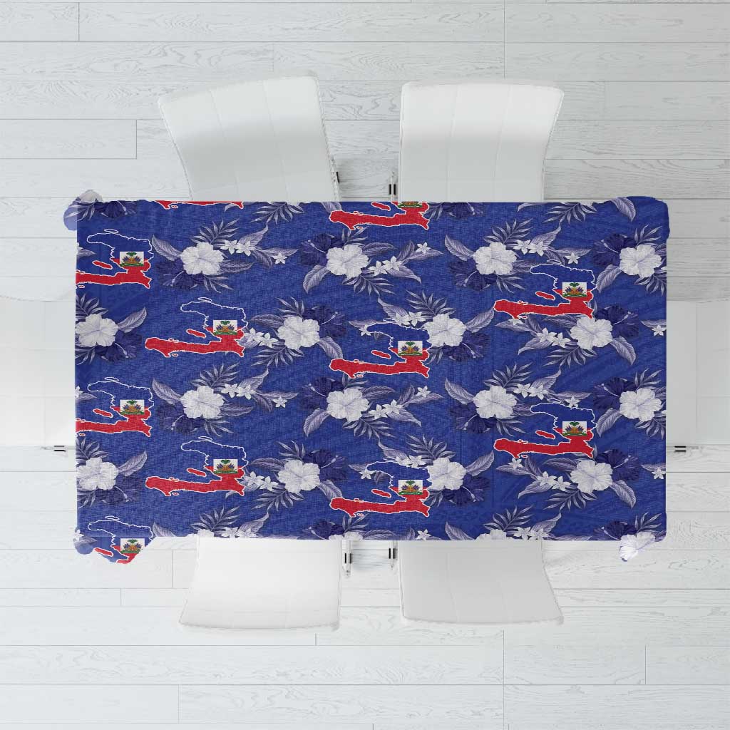 Afro-Haitians Tablecloth Ayiti Map and Rose Kayenn Tropical Style - Wonder Print Shop