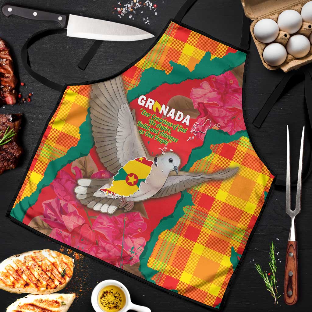Grenada Independence Day Apron Tropical Dove Bougainvillea Madras Pattern