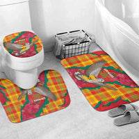 Grenada Independence Day Bathroom Set Tropical Dove Bougainvillea Madras Pattern