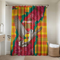 Grenada Independence Day Bathroom Set Tropical Dove Bougainvillea Madras Pattern