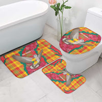 Grenada Independence Day Bathroom Set Tropical Dove Bougainvillea Madras Pattern