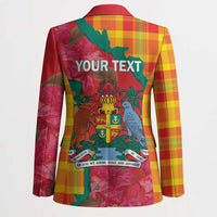 Grenada Independence Day Personalized Blazer Tropical Dove Bougainvillea Madras Pattern