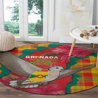 Grenada Independence Day Round Carpet Tropical Dove Bougainvillea Madras Pattern