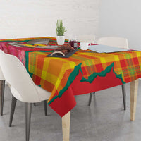 Grenada Independence Day Tablecloth Tropical Dove Bougainvillea Madras Pattern