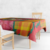 Grenada Independence Day Tablecloth Tropical Dove Bougainvillea Madras Pattern
