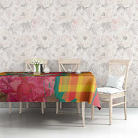 Grenada Independence Day Tablecloth Tropical Dove Bougainvillea Madras Pattern